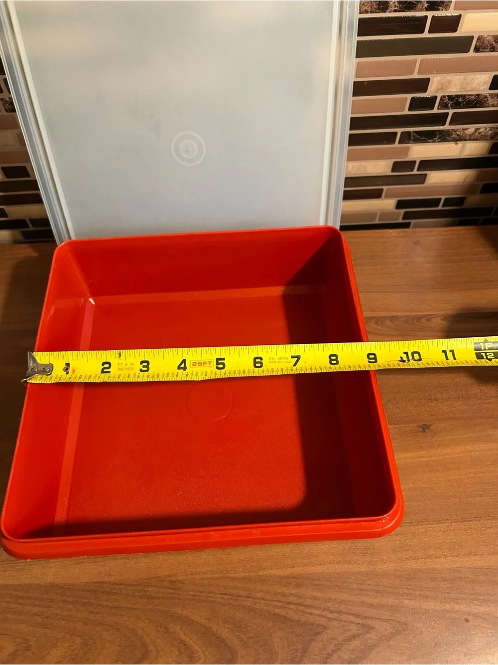 Vintage Tupperware Paprika 9x9” Square Food Storage Container